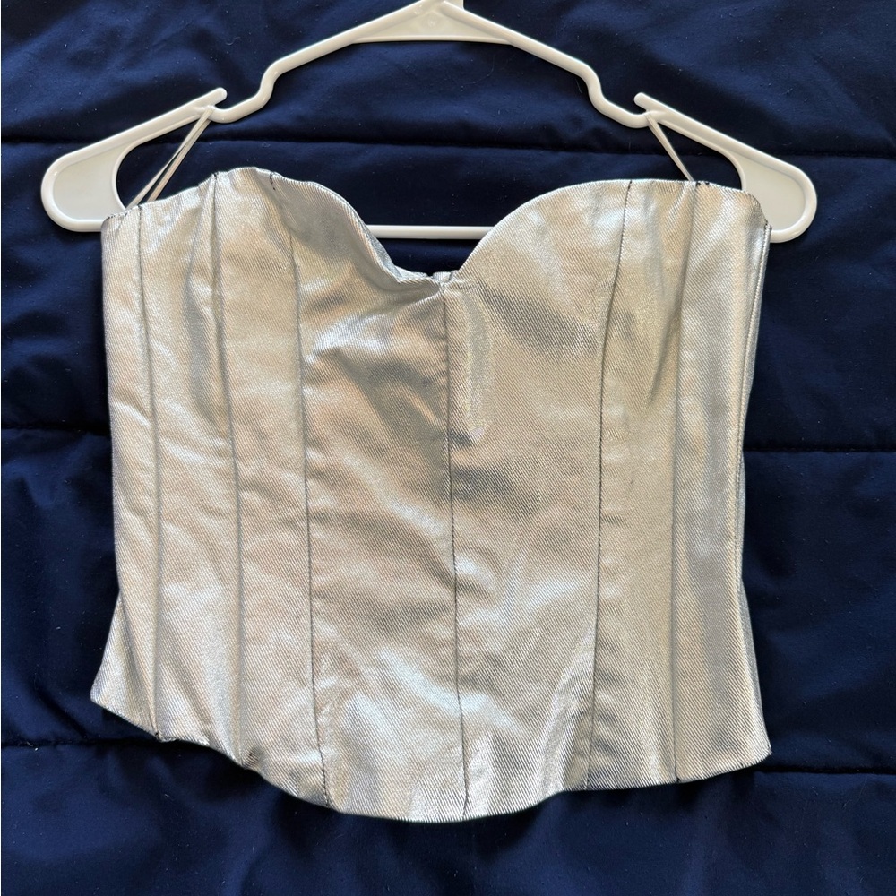 Glam Silver Strapless Corset